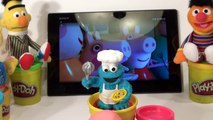 Play Doh Peppa Pig Cooking with Chef Cookie Monster 11-Piece Kitchen Playset Nickelodeon D