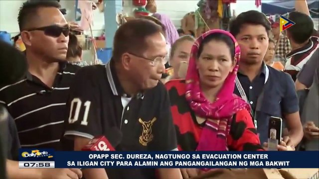 OPAPP Sec. Dureza, nagtungo sa evacuation center sa Iligan City para alamin ang pangangailangan ng mga bakwit
