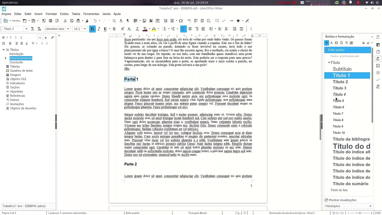 Criando autoresumo e arquivo de apresentação de trabalho automaticamente no  libreoffice