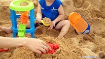 FUN Fall Day at the beach cool for kids- Children Play Build a Sand Castle