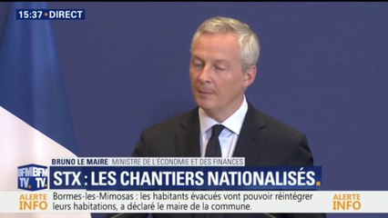 La nationalisation temporaire de STX "coûtera environ 80 millions d'euros à l'Etat", annonce Le Maire