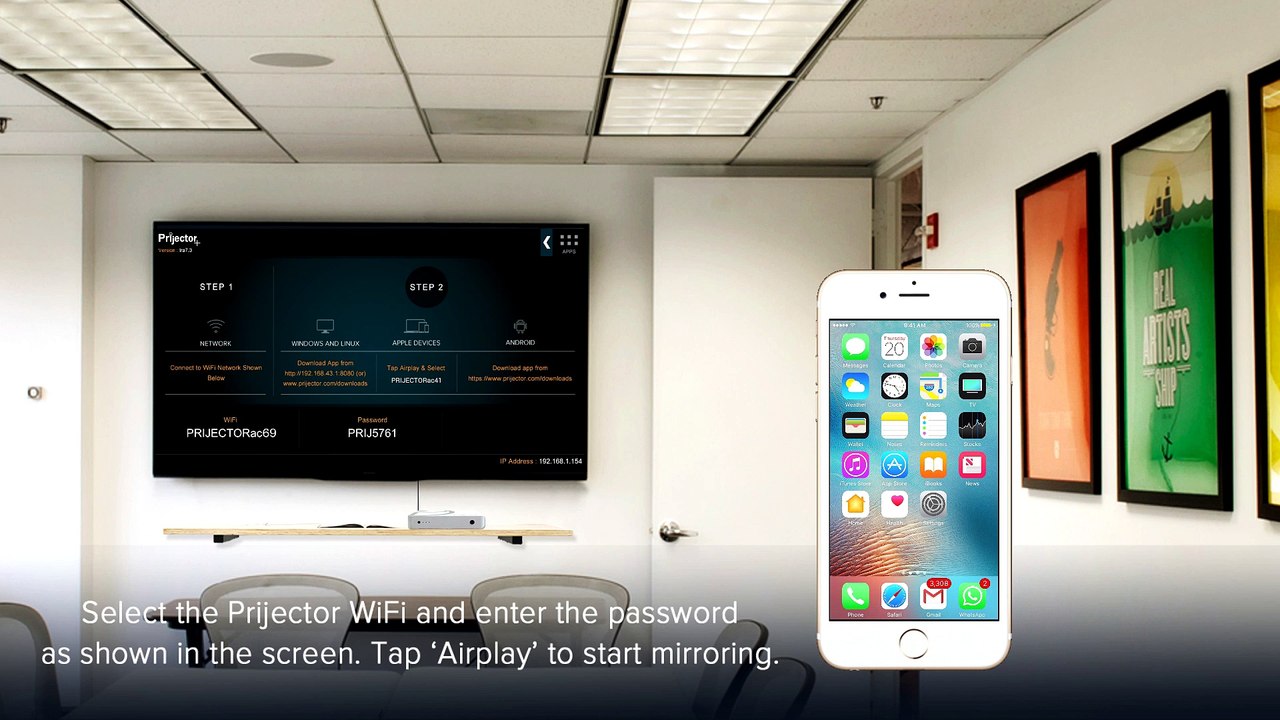 Mirror iPhone 6 Screen to TV Wirelessly | Prijector