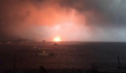 Haydarpaşa limanında devrilen vinç yüzünden yangın çıktı