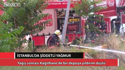 Kağıthane’de yıldırım düştü