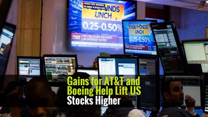 Gains for AT&T and Boeing Help Lift US Stocks Higher