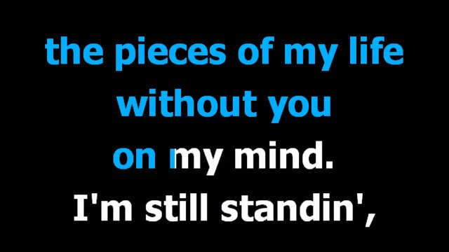 Im still standing - Elton John - Karaoke - Lyrics