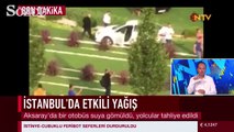 İstanbul Aksaray'da otobüs suya gömüldü!