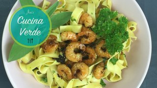 Spaghetti Aglio e Olio mit Shrimps - Rezept