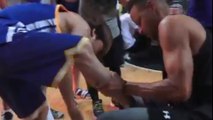 Steph Curry RIPS LeBron Shoes Off Fan's Feet, Throws Down Alley Oop from Ayesha
