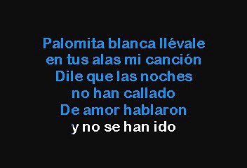 Juan Luis Guerra - Palomita Blanca (Karaoke con voz guia)