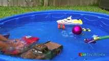 HOW TO MAKE GIANT SLIME GOO in Kiddie Pool Disney Cars toys McQueen Mater Spiderman Minion