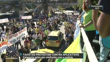 Taxistas protestam contra aplicativos no Rio de Janeiro