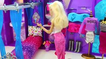 Barbie Bedroom Morning routine Barbie doll House Beliche para Barbie Quarto غرفة نوم باربى