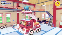 Para Coches dibujos animados sobre un fuego de incendios de motor niños de dibujos animados de camiones de bomberos