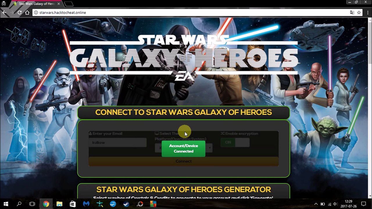Star Wars Galaxy of Heroes Hack Generator 2017 - Unlimited Crystals [Android and iOS]