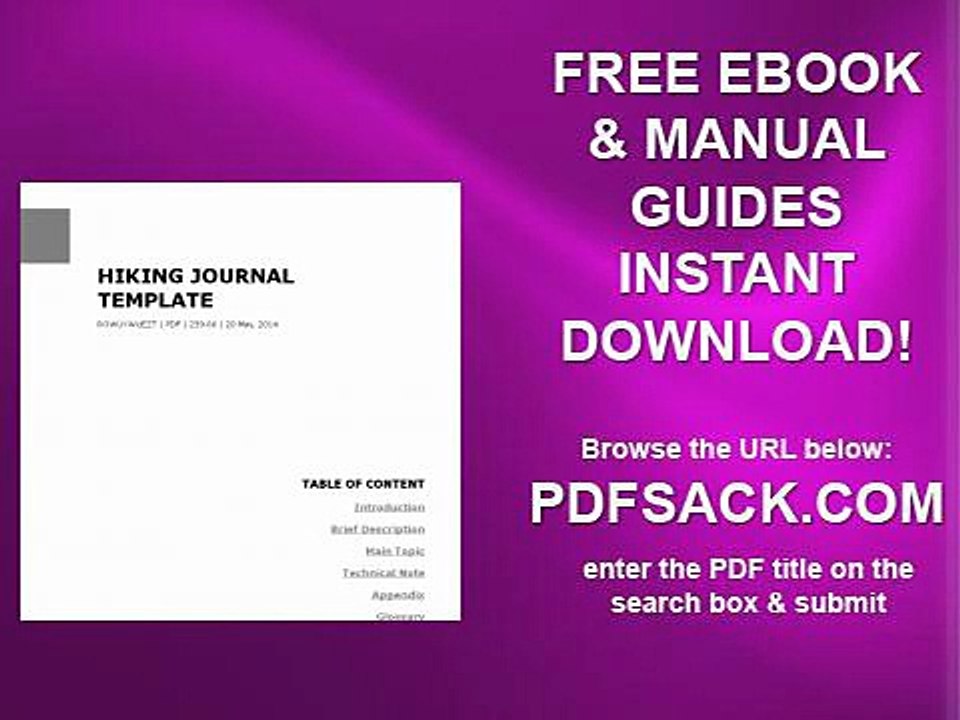 Hiking Journal Template