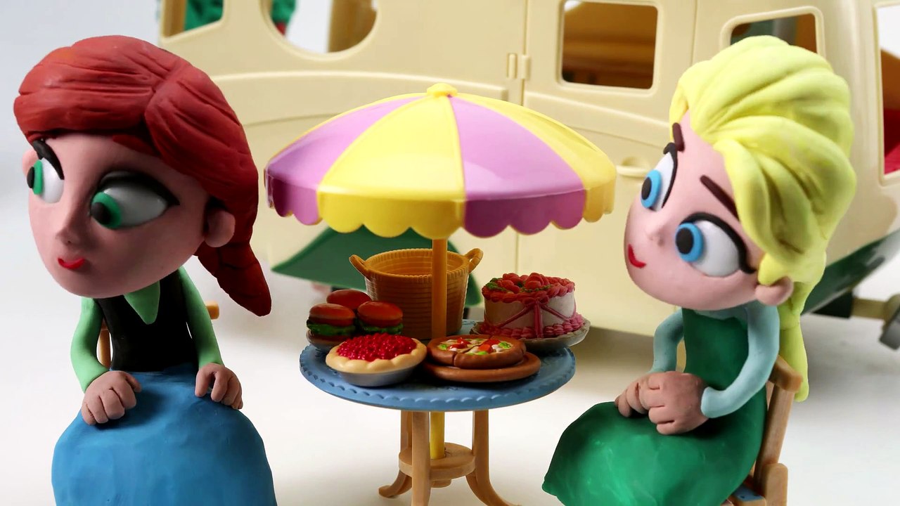Olaf Pranks Elsa and Anna while Camping - Disney Frozen Movie Clips Stop-Motion Play Doh videos