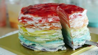 Gâteau crêpes bricolage Journal arc en ciel friandises Arc-mille crêpe mille gâteau crêpé