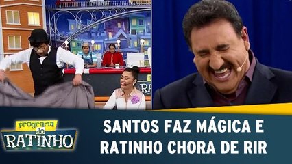 Santos faz mágica e Ratinho chora de rir