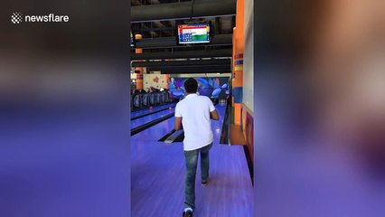 Man slips and falls at bowling alley