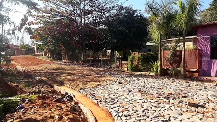 Gobernación construye empedrado en el barrio Juan María de Lara Curuguaty