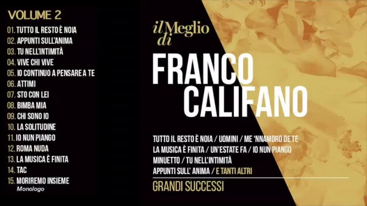 Il meglio di Franco Califano vol. 2 - Grandi successi (Il meglio della  musica Italiana) - Video Dailymotion