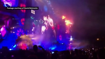 Thousands flee fire at Barcelona music festival