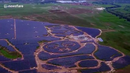 China's adorable panda-shaped solar power station opens to the public