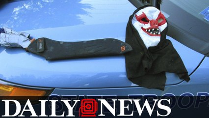 Man dressed as clown with machete is arrested