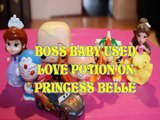 BOSS BABY USED LOVE POTION ON PRINCESS BELLE SOFIA DORAEMON LIGHTENING MCQUEEN MAGIC MOTION BOWSER Toys BABY Videos, DRE