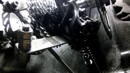 Velomobile QuattroVelo 004 - SRAM GX 2x11 derailleur counterweight to cure ghost shifting