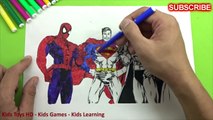 Ordenanza para colorear Justicia Liga páginas hombre araña superhombre vs vs