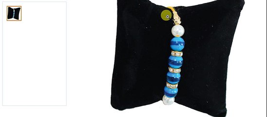 Blue beads with stones designer Rakhi for brother