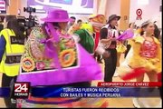 Aeropuerto Jorge Chávez : turistas fueron recibidos con bailes y música peruana