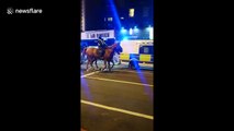 Riot police deployed in Dalston, London during violent protest