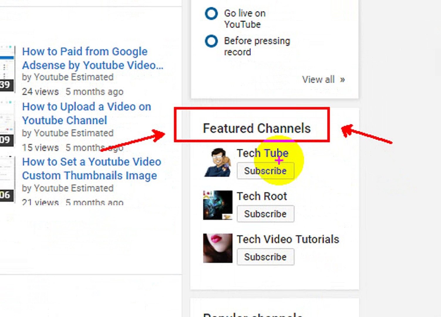 ⁣How to Add Youtube Featured Channels