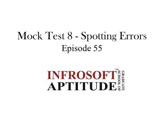 Episode 55 - Spotting Errors (Verbal Aptitude) - StudentSuperStars.com
