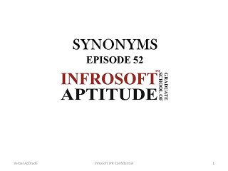Episode 52 - Synonyms (Verbal Aptitude) - StudentSuperStars.com Virtual University