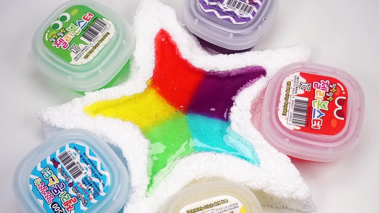 How To Make Clay Slime Rainbow Star - Glitter Color Slime Toy Play