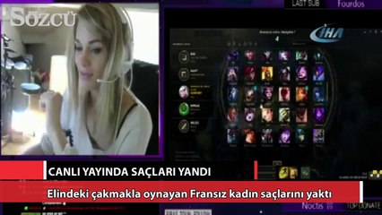 Canlı yayında saçları yandı