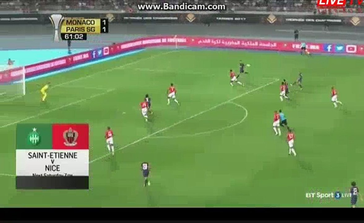 Dani Alves BIG Chance  - AS Monaco 1-1 Paris SG 29.07.2017