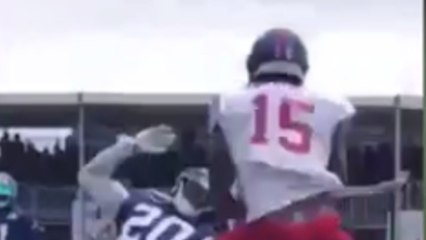 Welcome to the Giants! Brandon Marshall gets up for this ball