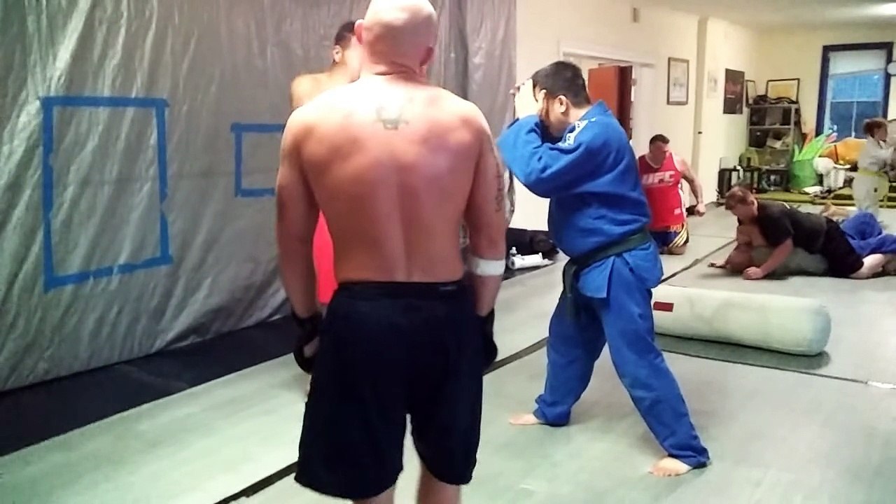 Rob and Evander Working Their Wrestling  Against C