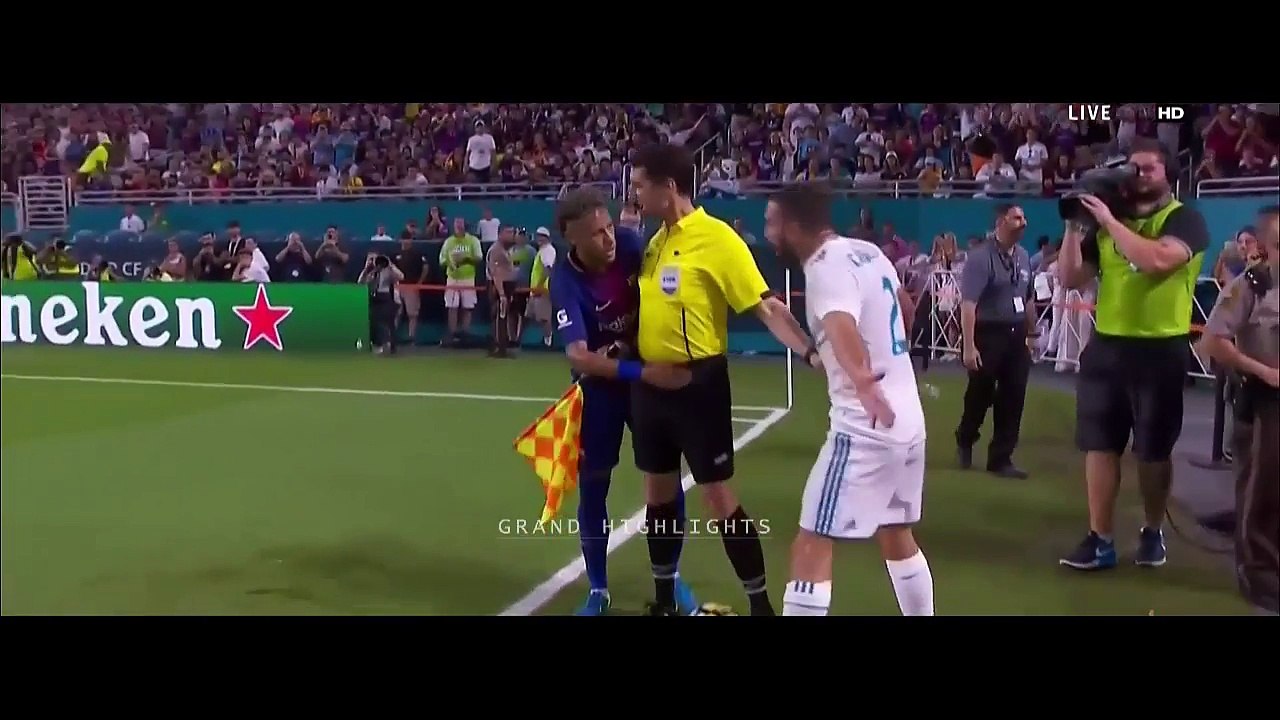 Real Madrid vs Barcelona 2-3 Highlights & Goals ( el clasico at miami) ICC 2017