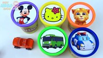 Сups Stacking Toys Play Doh Clay The Little Bus Tayo Mickey Mouse Talking Tom Hello Kitty