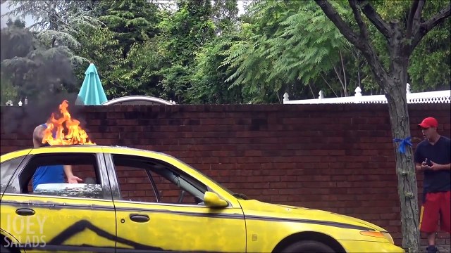 Crazy Car On Fire Prank