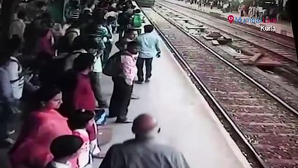 Shocking Footage_ Girl escapes death in a train incident at Kurla station _ City