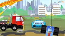 Carros de Carreras es Rojo y El Coche de Policía infantiles - Dibujos Animados