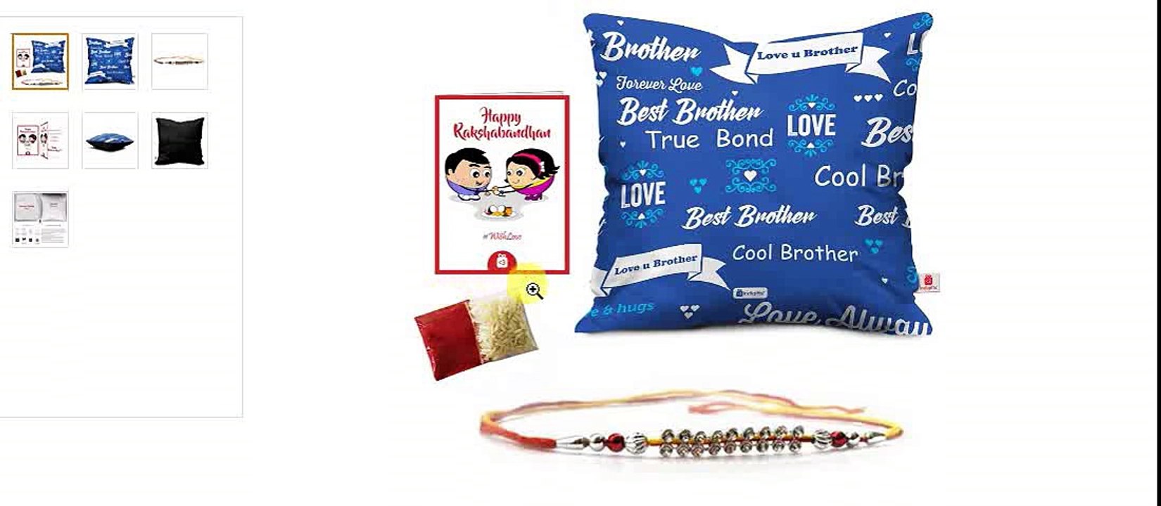 Trio of Cushion, Rakhi & Rakshabandhan Card