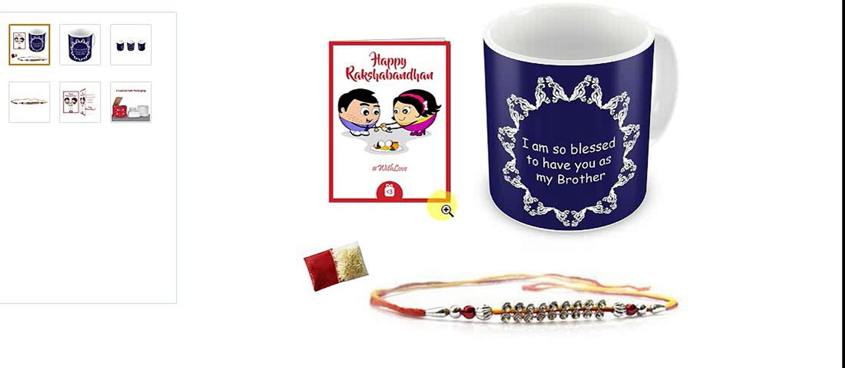 Triple treat combo of Mug, Rakhi & Rakshabandhan Card